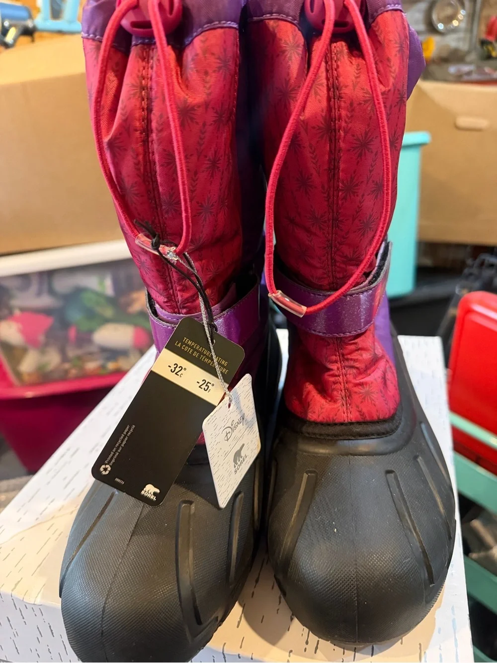 Disney Girls Purple & Pink Frozen Sorel Rain & Snow Boots